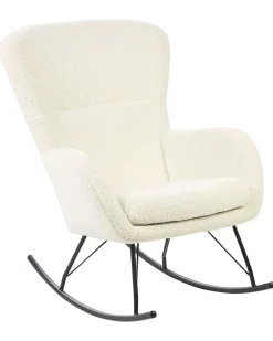 Poltrona a dondolo ANASET Bouclé Beige chiaro