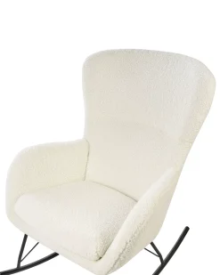 Poltrona a dondolo ANASET Bouclé Beige chiaro