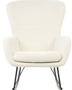 Poltrona a dondolo ANASET Bouclé Beige chiaro