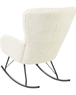 Poltrona a dondolo ANASET Bouclé Beige chiaro