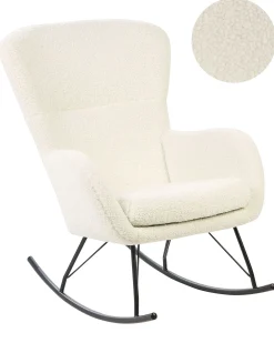 Poltrona a dondolo ANASET Bouclé Beige chiaro