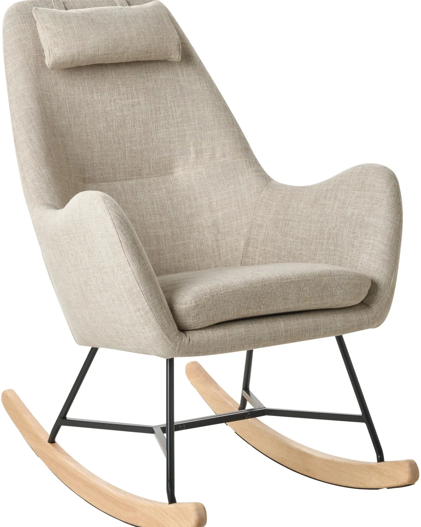 Poltrona a dondolo ARRIE Tessuto Beige chiaro