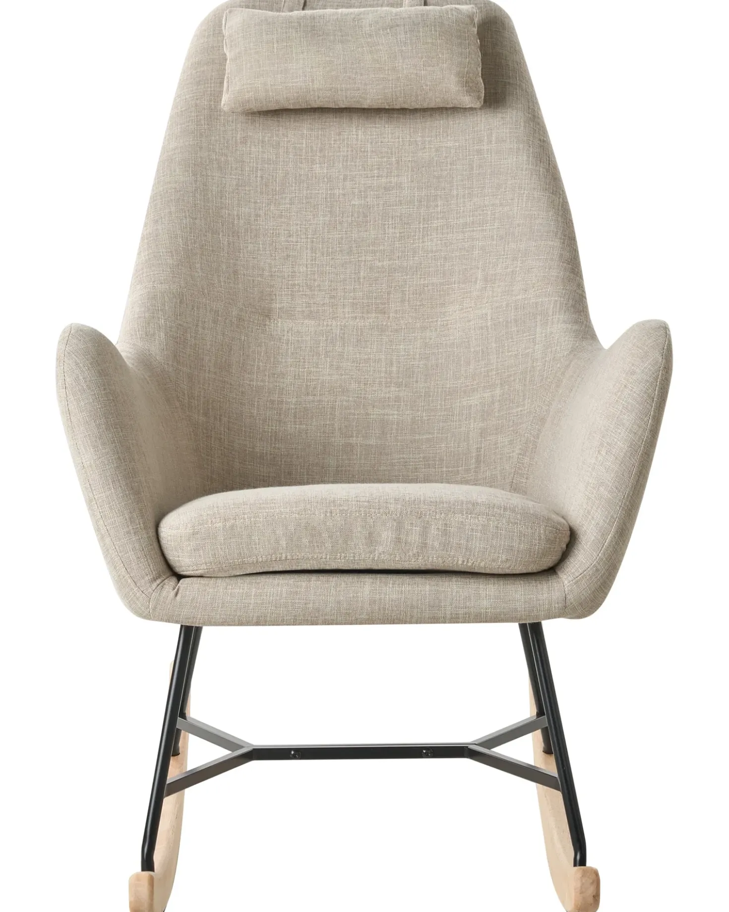 Poltrona a dondolo ARRIE Tessuto Beige chiaro