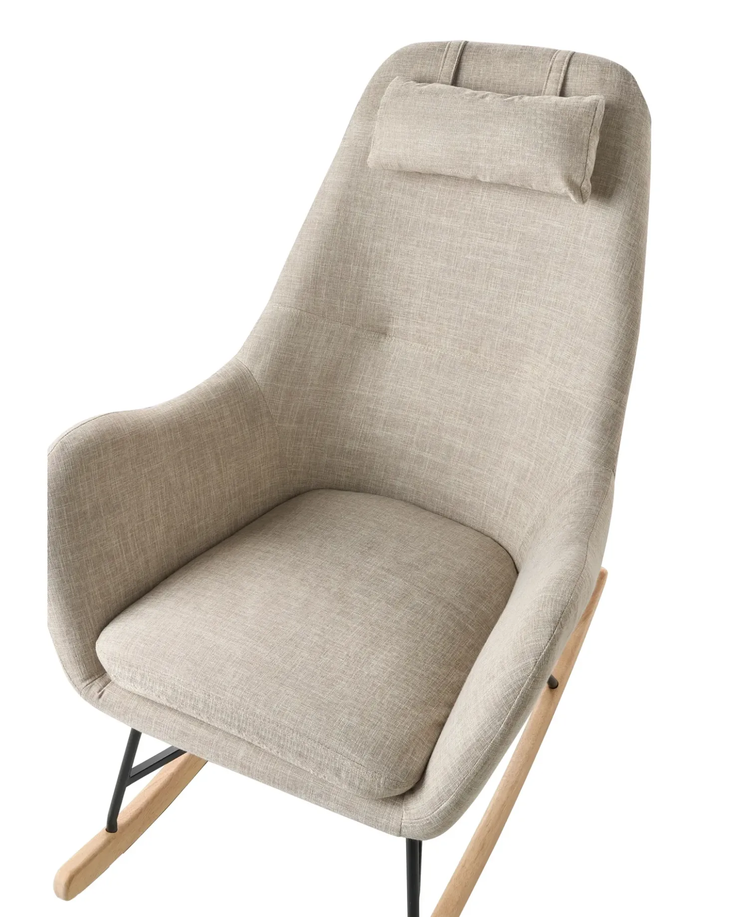 Poltrona a dondolo ARRIE Tessuto Beige chiaro