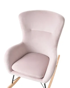 Poltrona a dondolo ELLAN Velluto Rosa