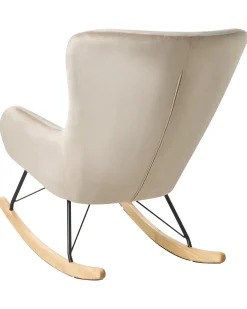 Poltrona a dondolo ELLAN Velluto Beige