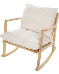 Poltrona a dondolo KJEVIK Legno Marrone chiaro/Beige chiaro