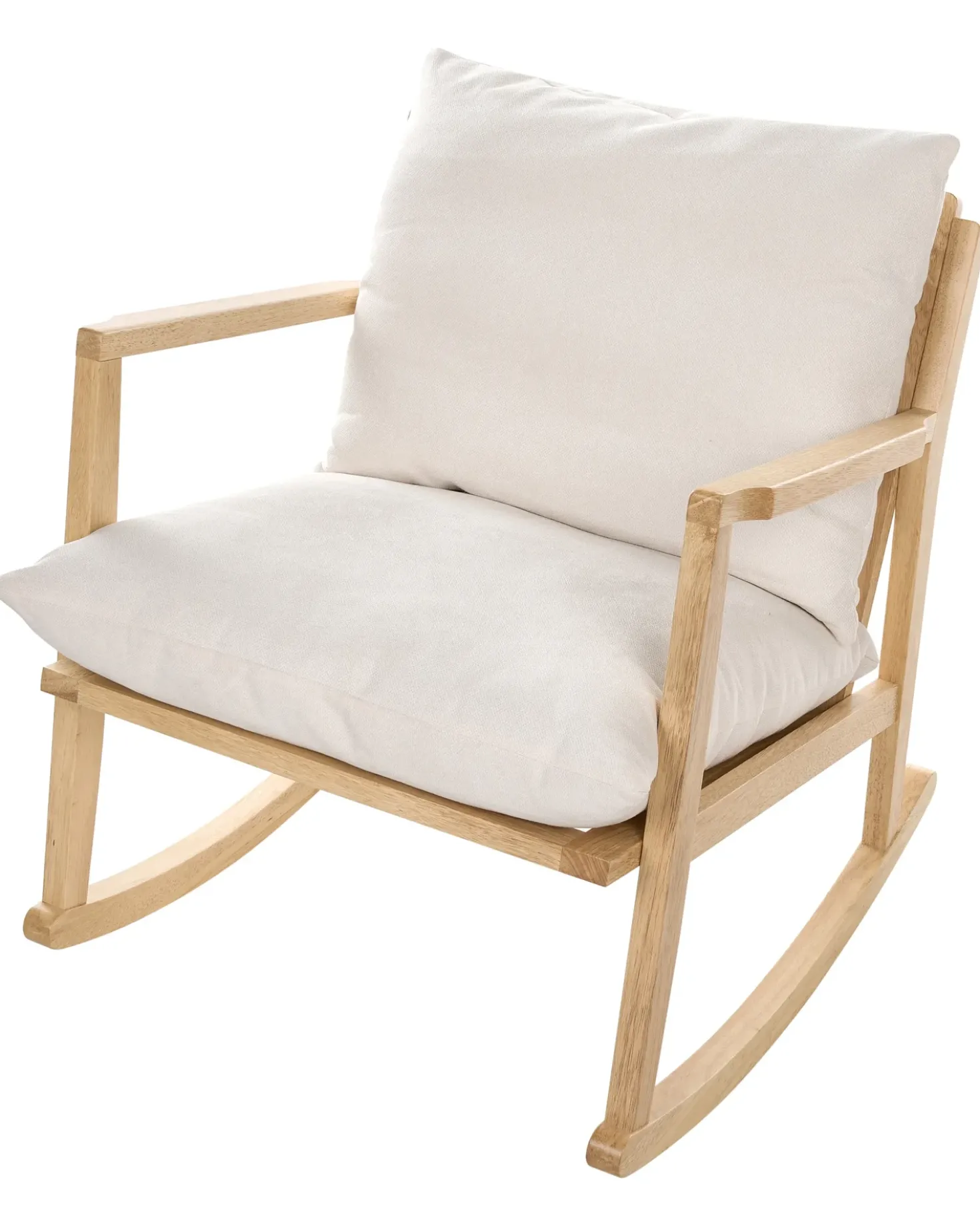 Poltrona a dondolo KJEVIK Legno Marrone chiaro/Beige chiaro