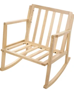 Poltrona a dondolo KJEVIK Legno Marrone chiaro/Beige chiaro