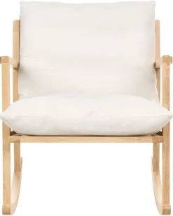 Poltrona a dondolo KJEVIK Legno Marrone chiaro/Beige chiaro