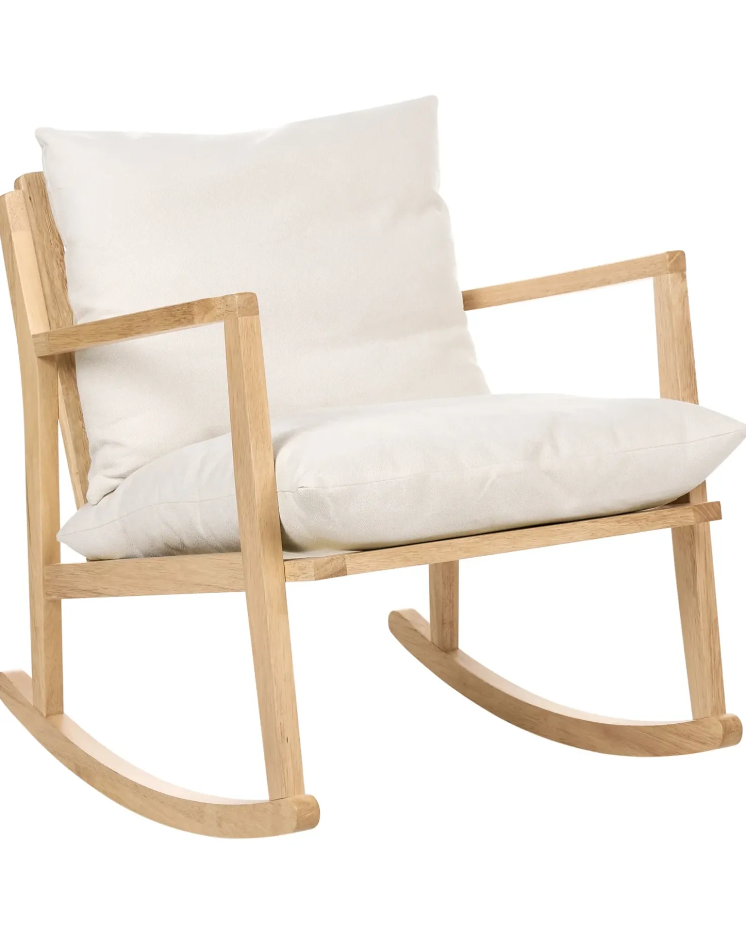 Poltrona a dondolo KJEVIK Legno Marrone chiaro/Beige chiaro
