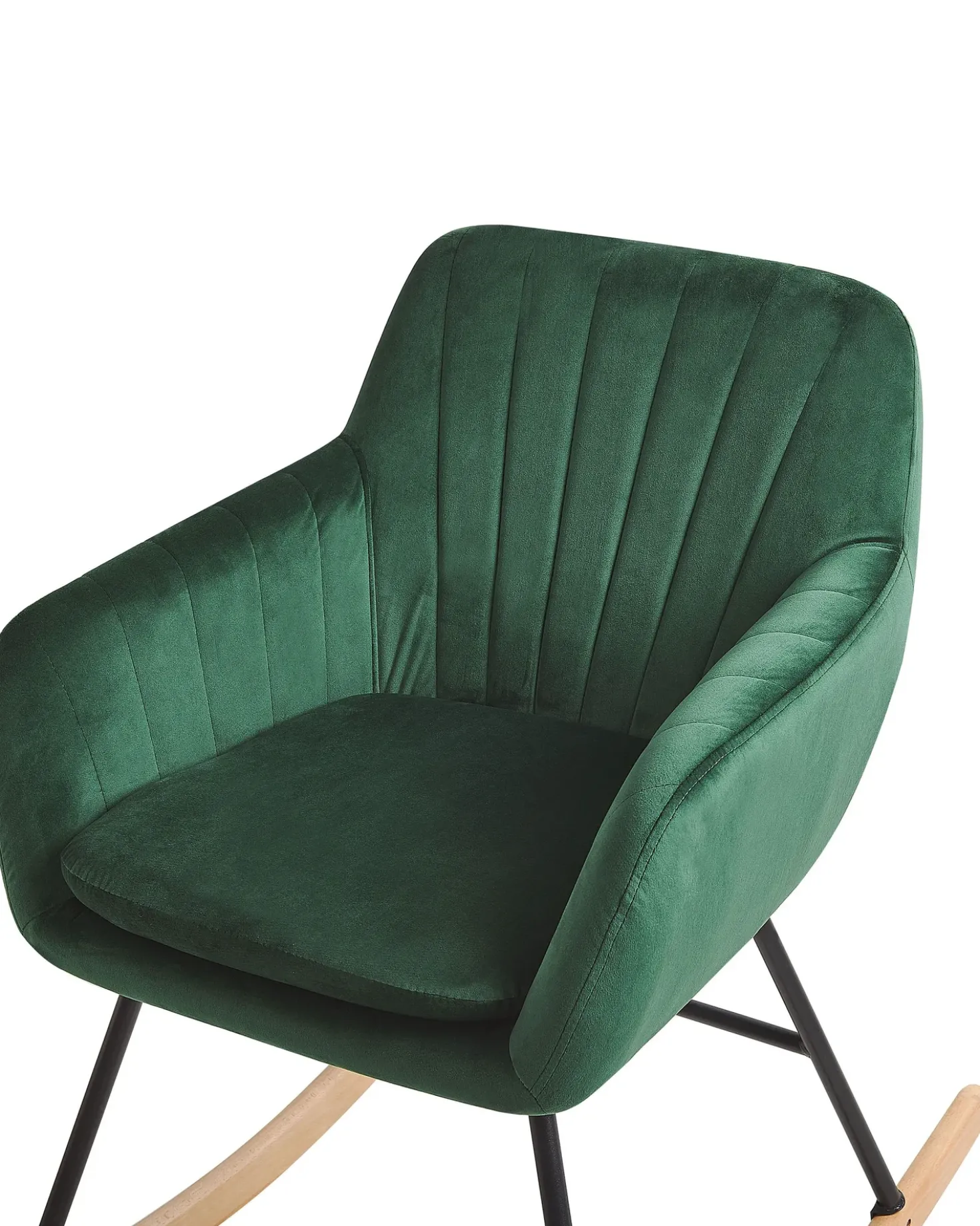 Poltrona a dondolo LIARUM Velluto Verde smeraldo