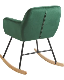 Poltrona a dondolo LIARUM Velluto Verde smeraldo