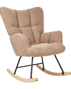 Poltrona a dondolo OULU Bouclé Beige sabbia