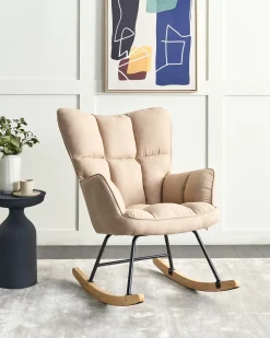 Poltrona a dondolo OULU Tessuto Beige