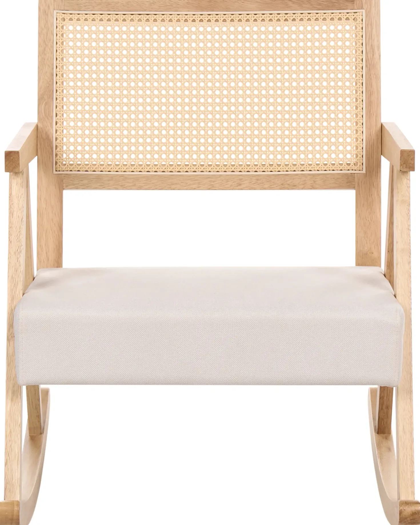 Poltrona a dondolo RYA Legno Marrone chiaro/Beige chiaro