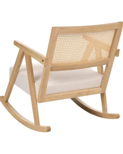 Poltrona a dondolo RYA Legno Marrone chiaro/Beige chiaro