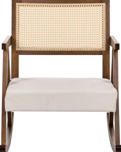 Poltrona a dondolo RYA Legno Marrone/Beige chiaro