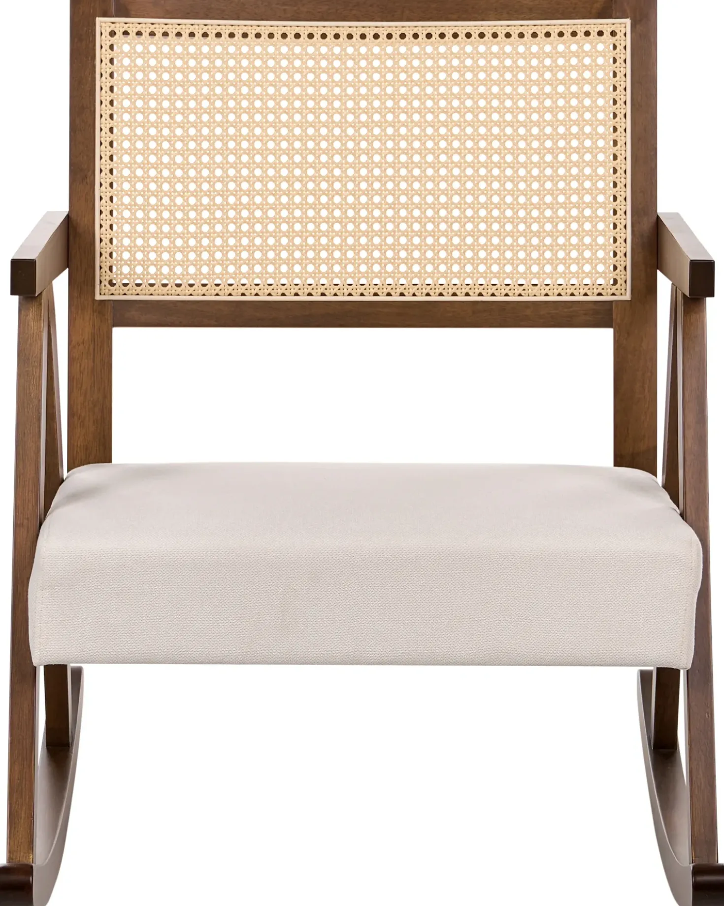 Poltrona a dondolo RYA Legno Marrone/Beige chiaro