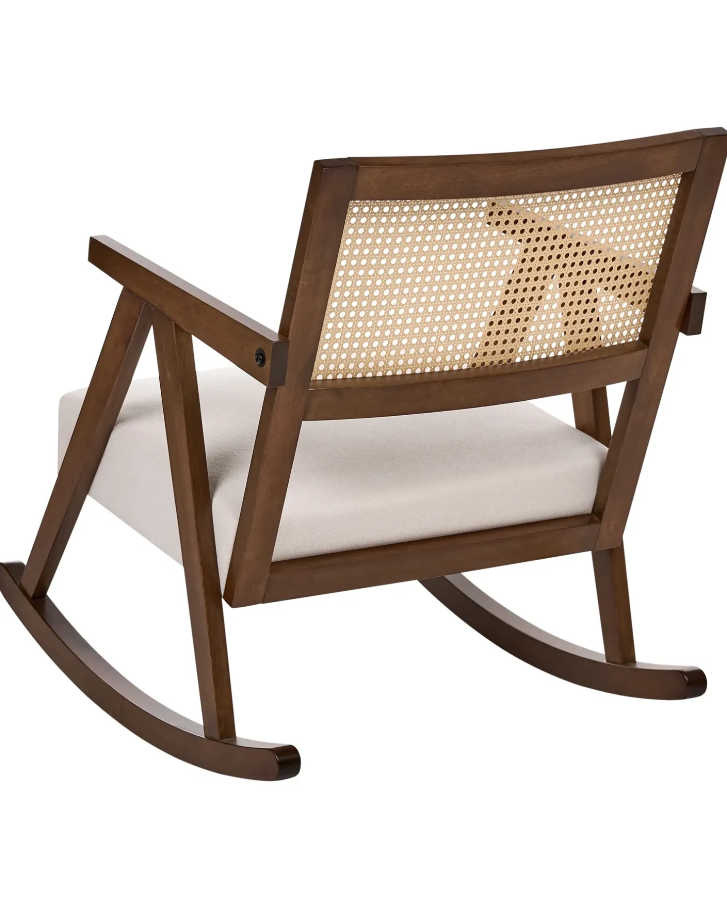 Poltrona a dondolo RYA Legno Marrone/Beige chiaro