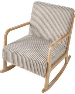 Poltrona a dondolo SORSELE Velluto a coste Beige