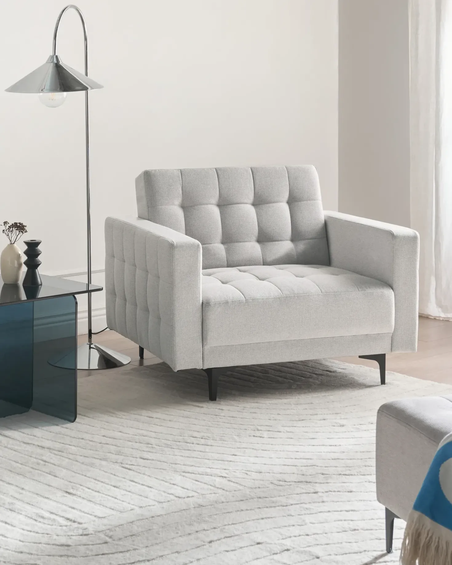 Poltrona ABERDEEN Tessuto Grigio chiaro
