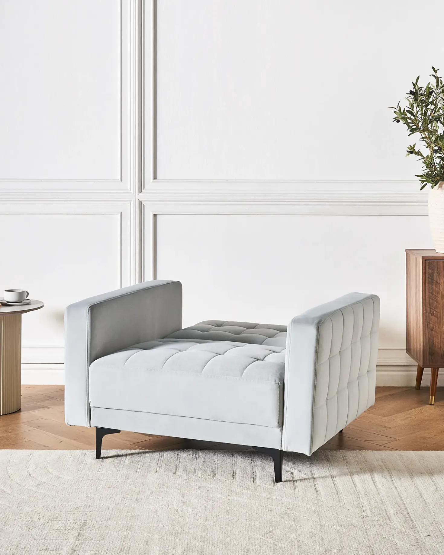 Poltrona ABERDEEN Velluto Grigio chiaro