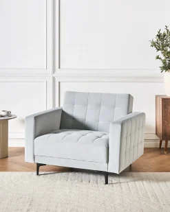 Poltrona ABERDEEN Velluto Grigio chiaro