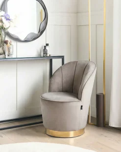 Poltrona ALBY Velluto Beige chiaro