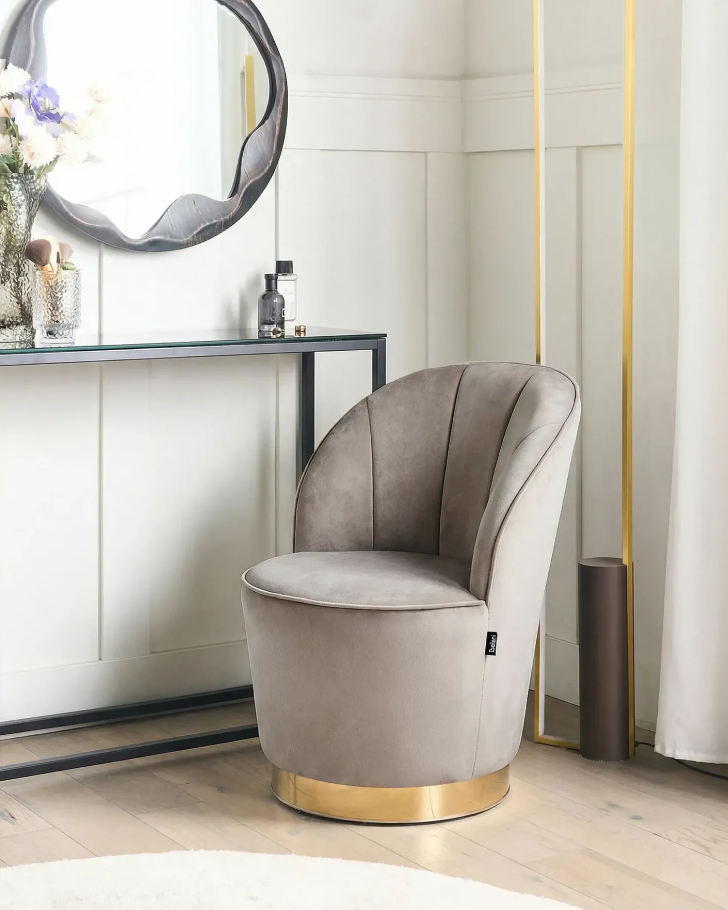 Poltrona ALBY Velluto Beige chiaro
