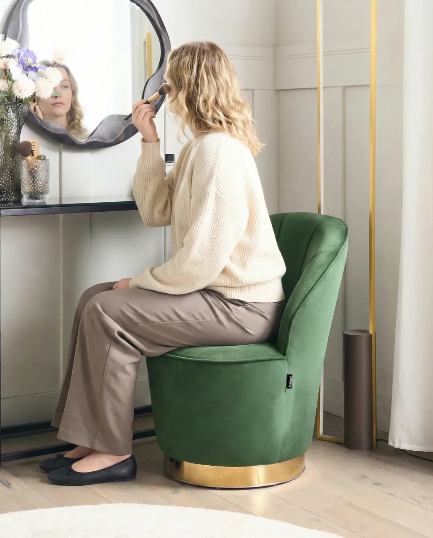 Poltrona ALBY Velluto Verde scuro