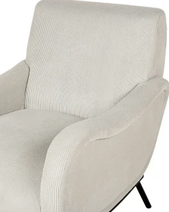 Poltrona ALMIND Velluto a coste Grigio chiaro