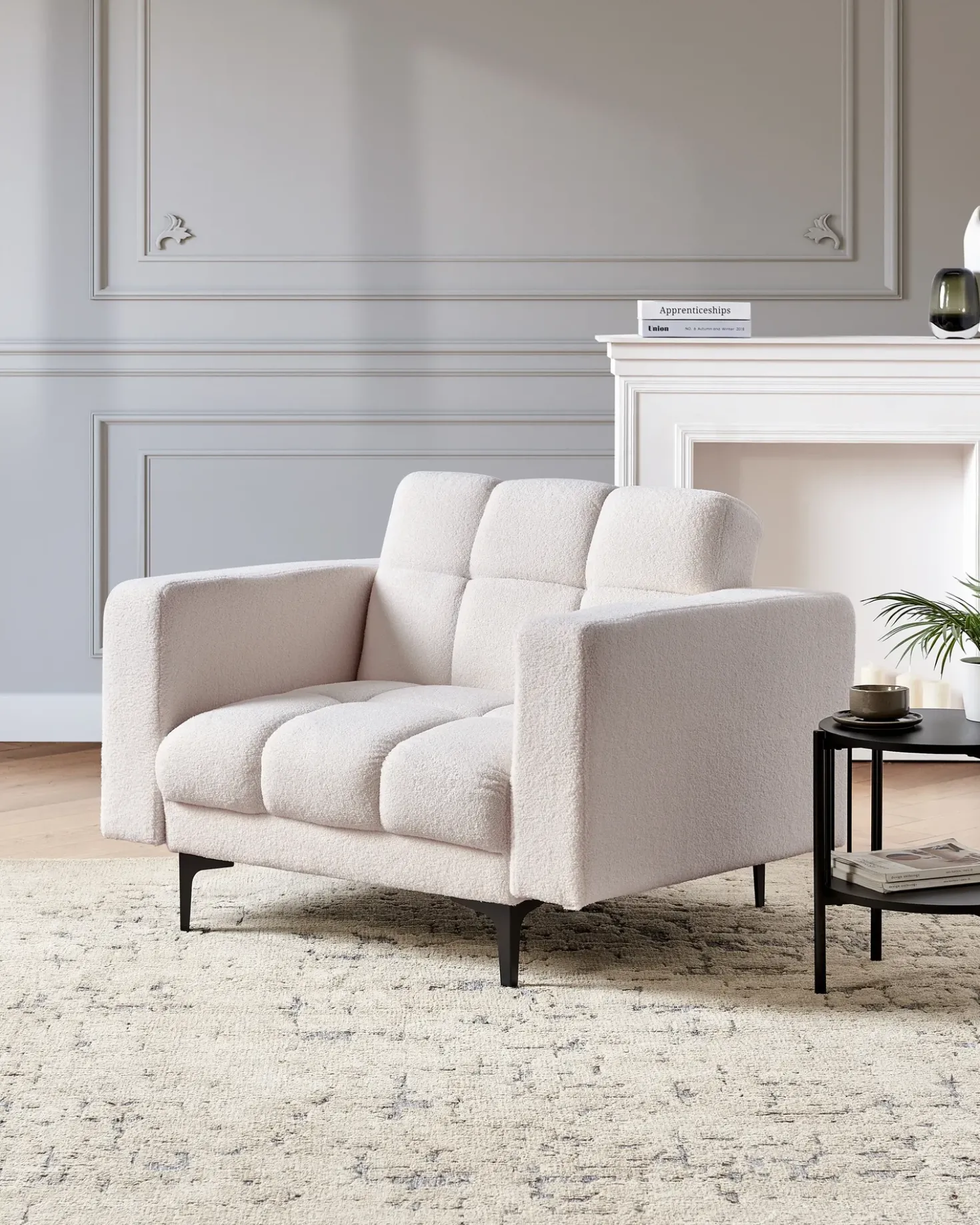 Poltrona ALNES Bouclé Bianco