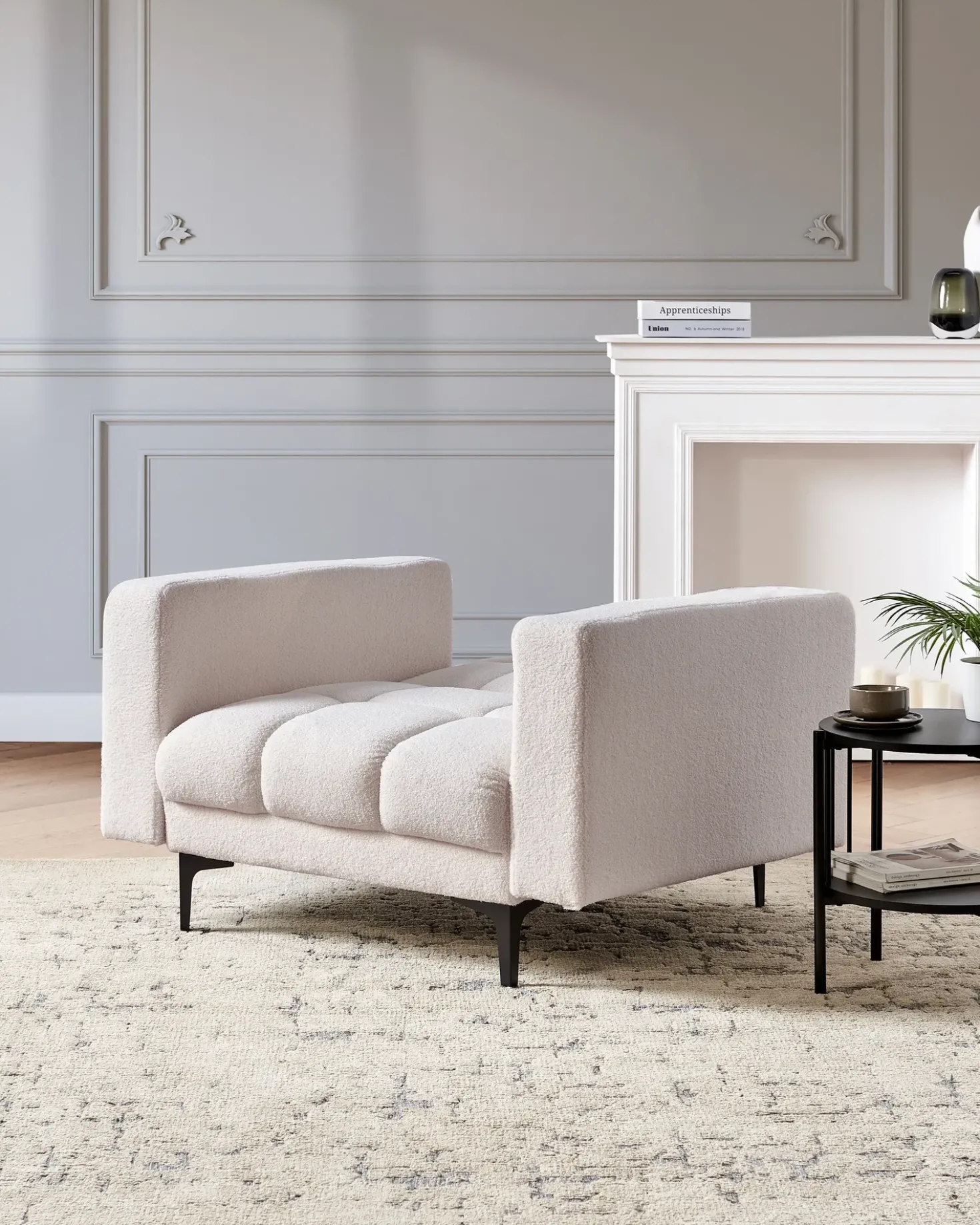 Poltrona ALNES Bouclé Bianco