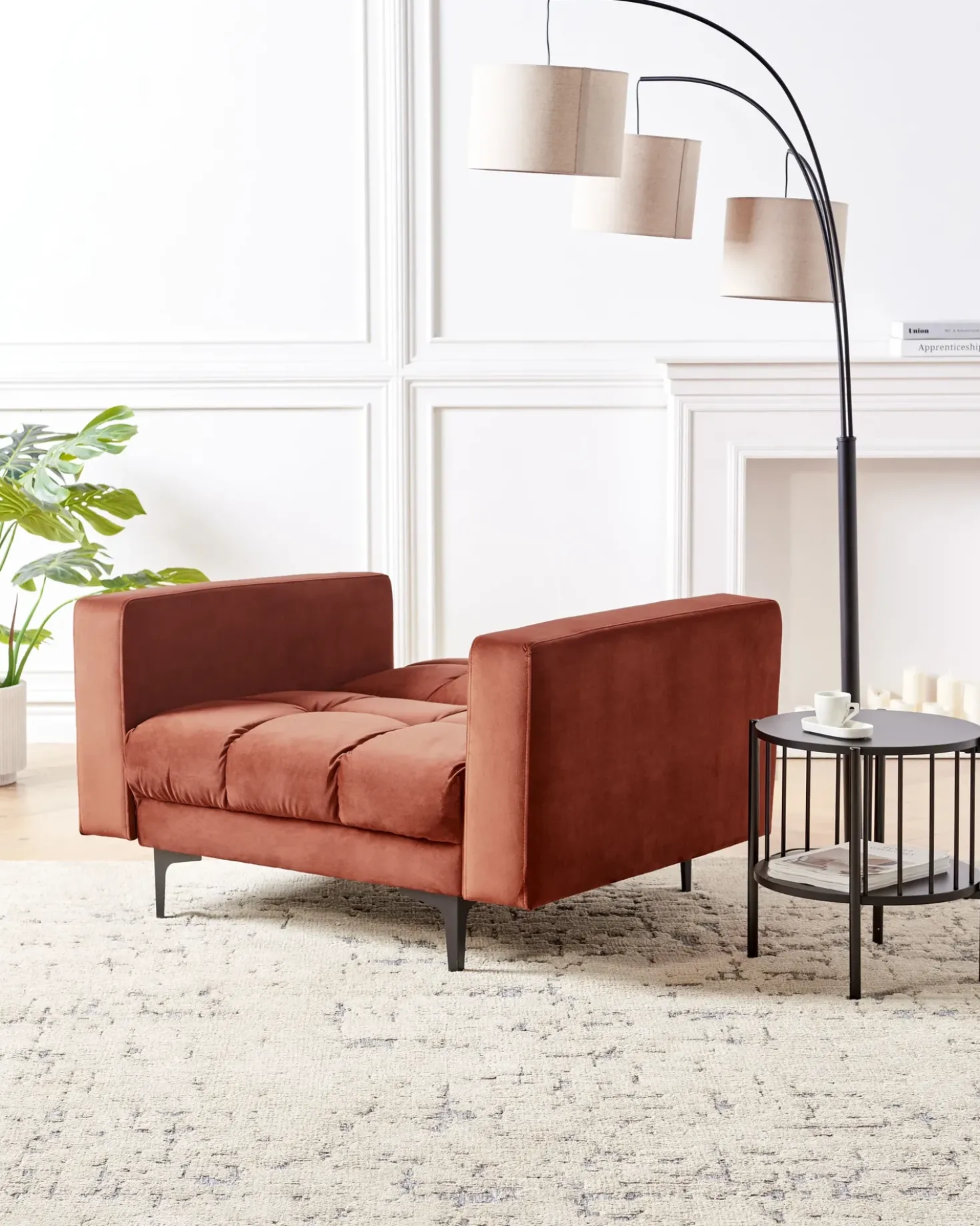 Poltrona ALNES Velluto Rosso chiaro