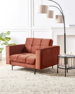 Poltrona ALNES Velluto Rosso chiaro
