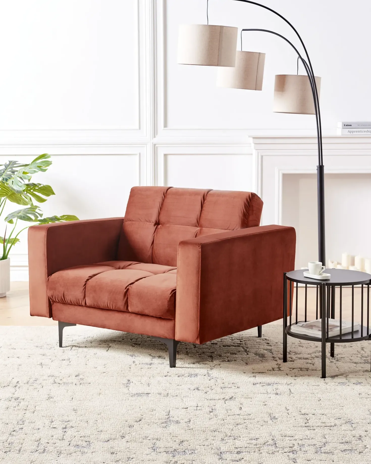 Poltrona ALNES Velluto Rosso chiaro