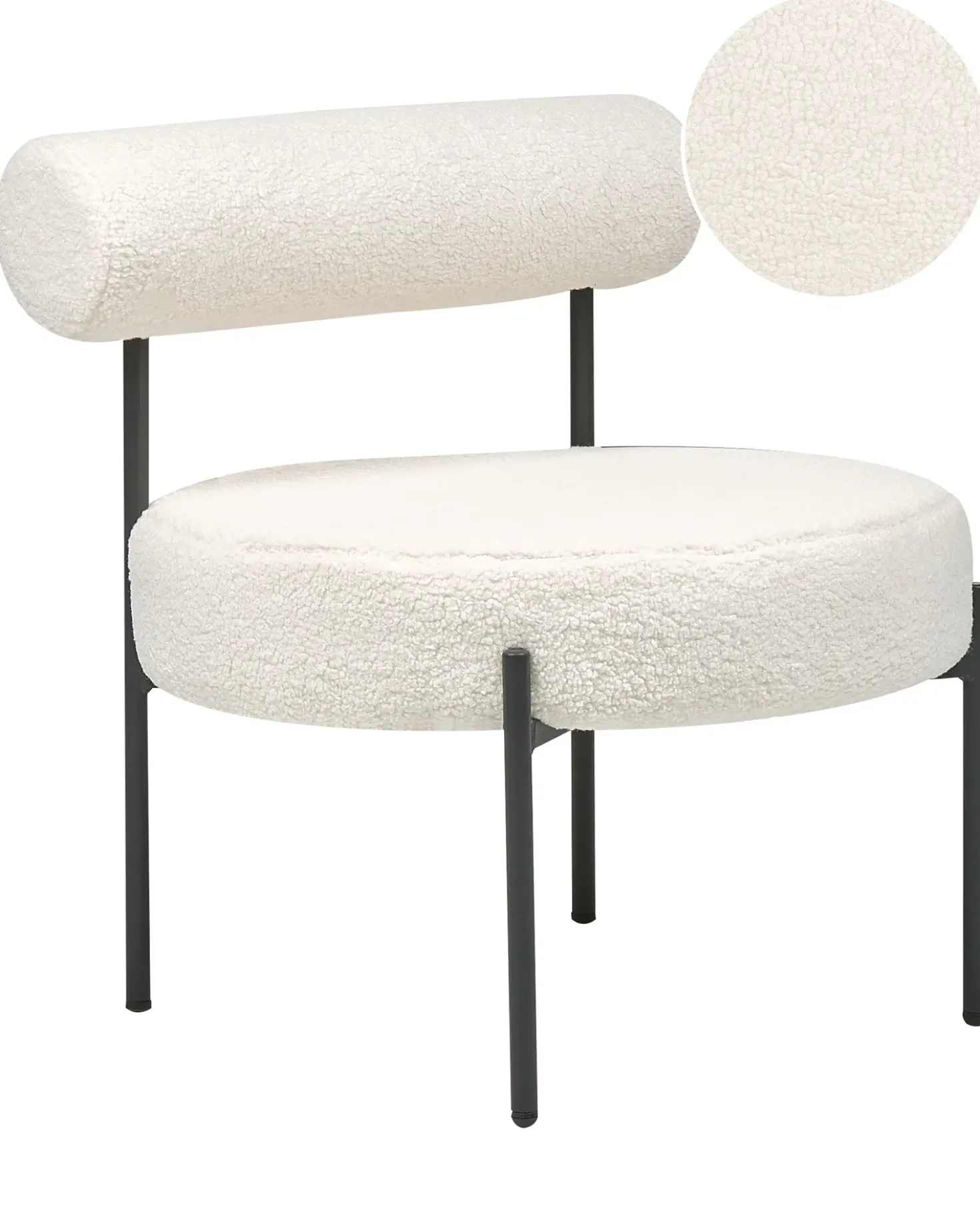 Poltrona ALPHA Bouclé Bianco