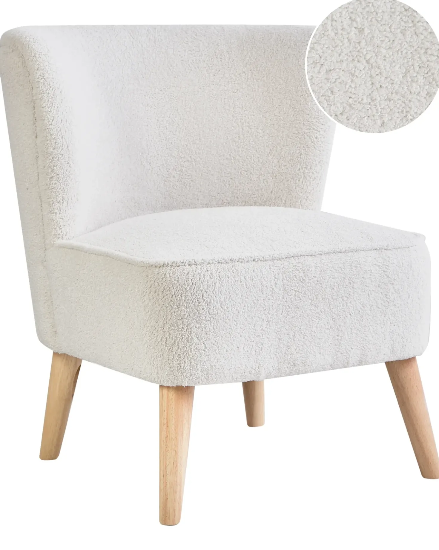 Poltrona ALVEN Bouclé Bianco sporco