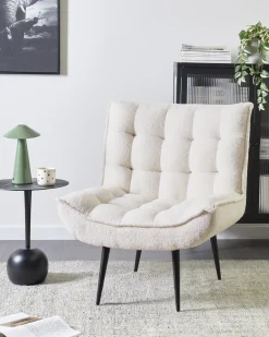 Poltrona ALVESTA Bouclé Bianco