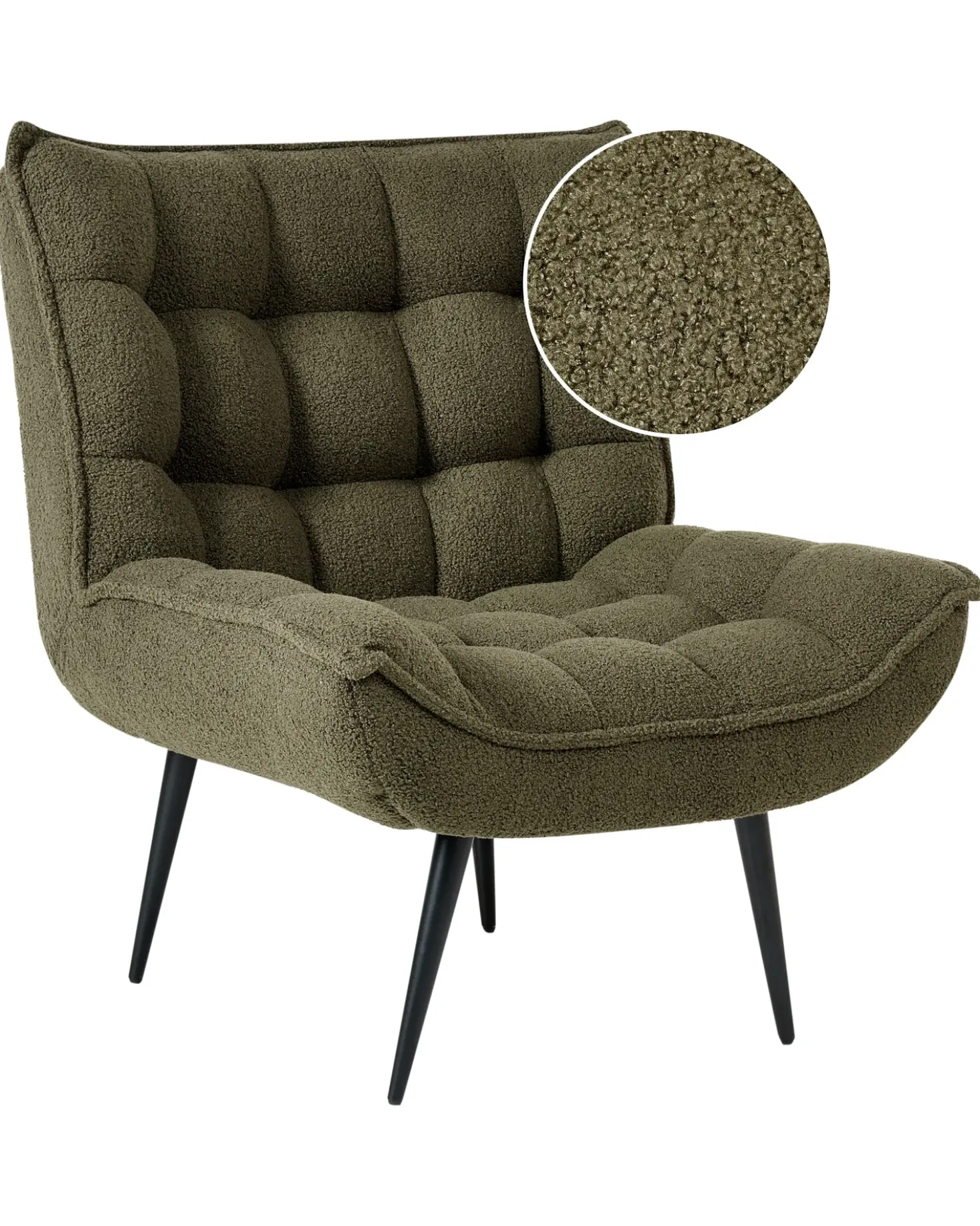 Poltrona ALVESTA Bouclé Verde scuro