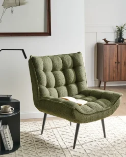 Poltrona ALVESTA Bouclé Verde scuro