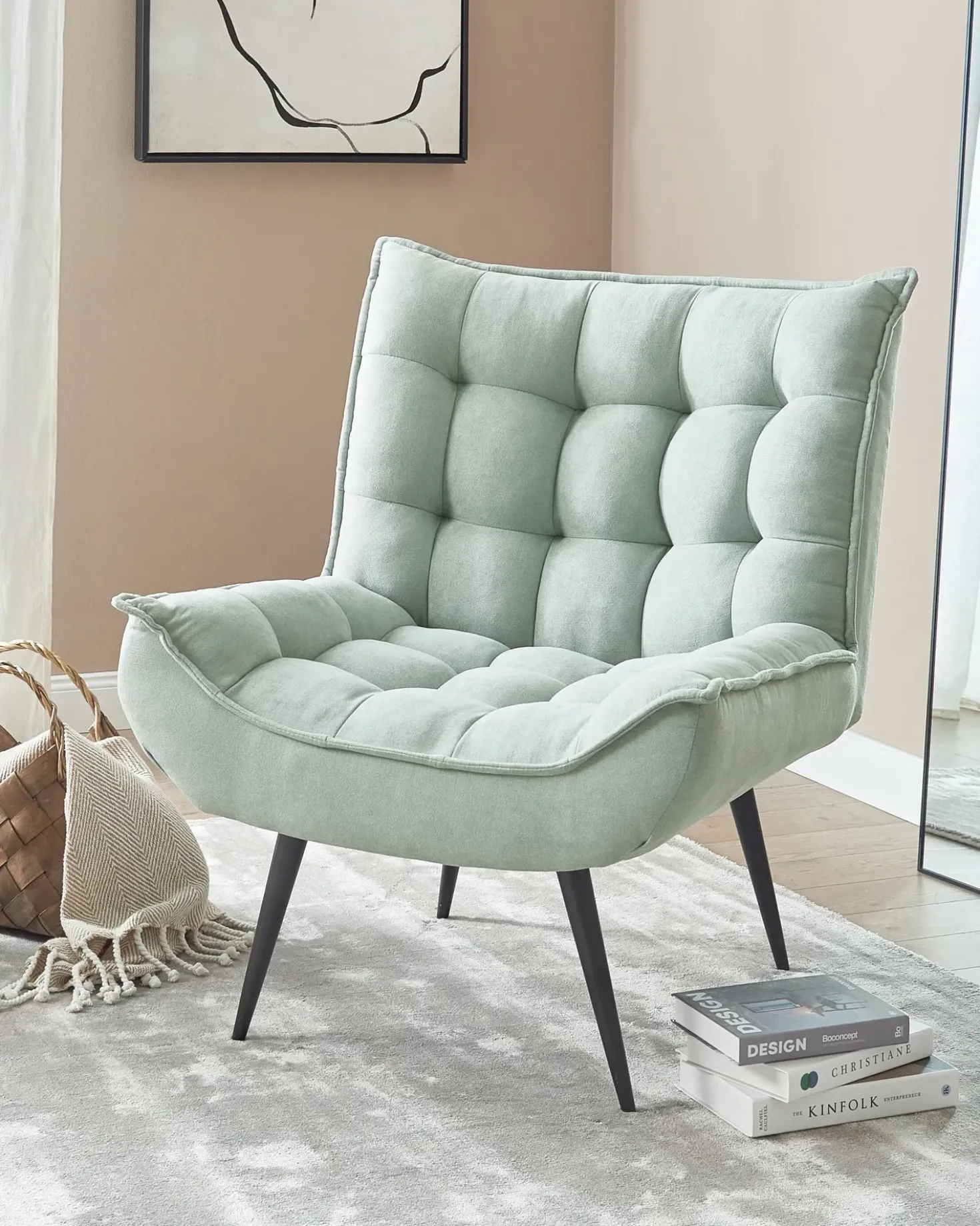 Poltrona ALVESTA Tessuto Verde menta