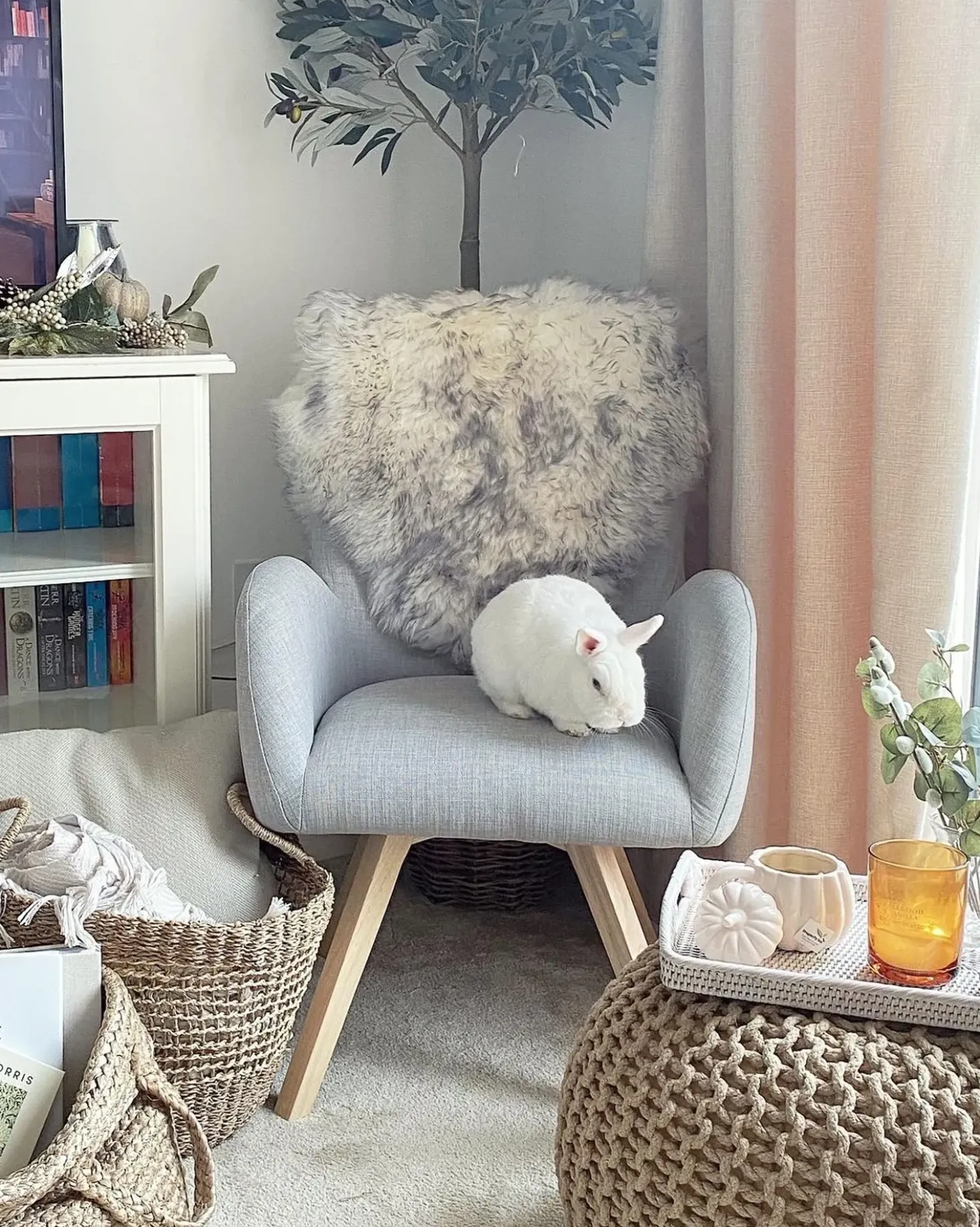 Poltrona BJARN Tessuto Grigio chiaro
