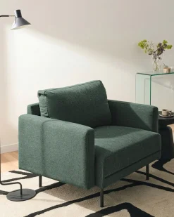 Poltrona BREDA Tessuto Verde scuro