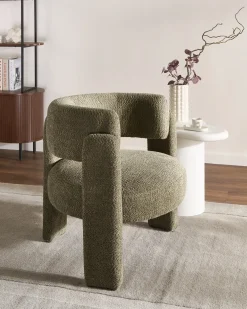 Poltrona BUREA Ciniglia Verde scuro