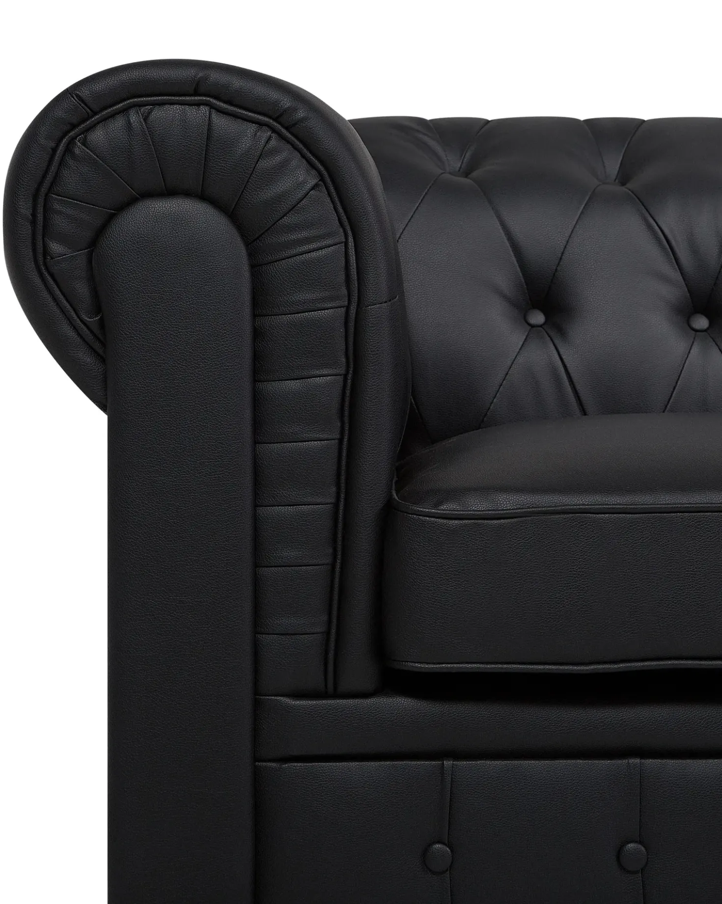 Poltrona CHESTERFIELD Pelle sintetica Nero