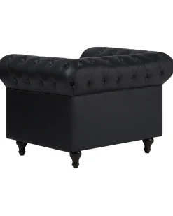 Poltrona CHESTERFIELD Pelle sintetica Nero