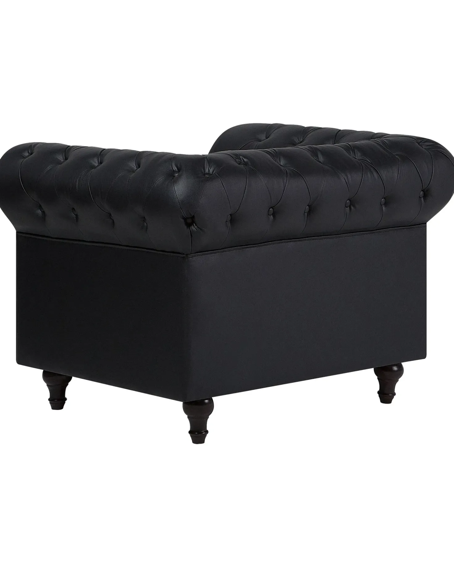 Poltrona CHESTERFIELD Pelle sintetica Nero