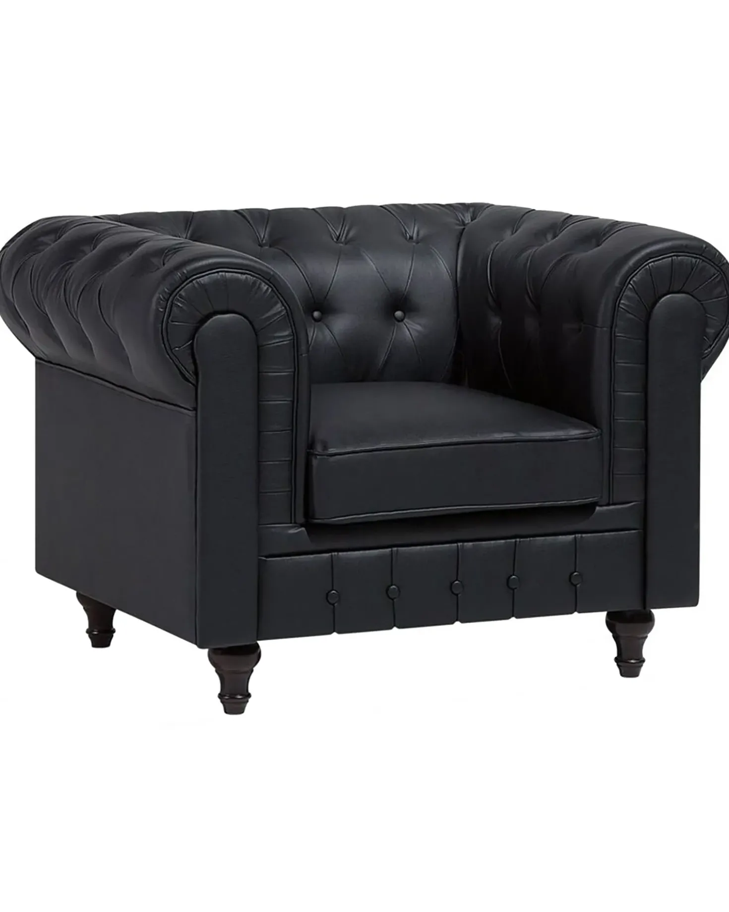Poltrona CHESTERFIELD Pelle sintetica Nero